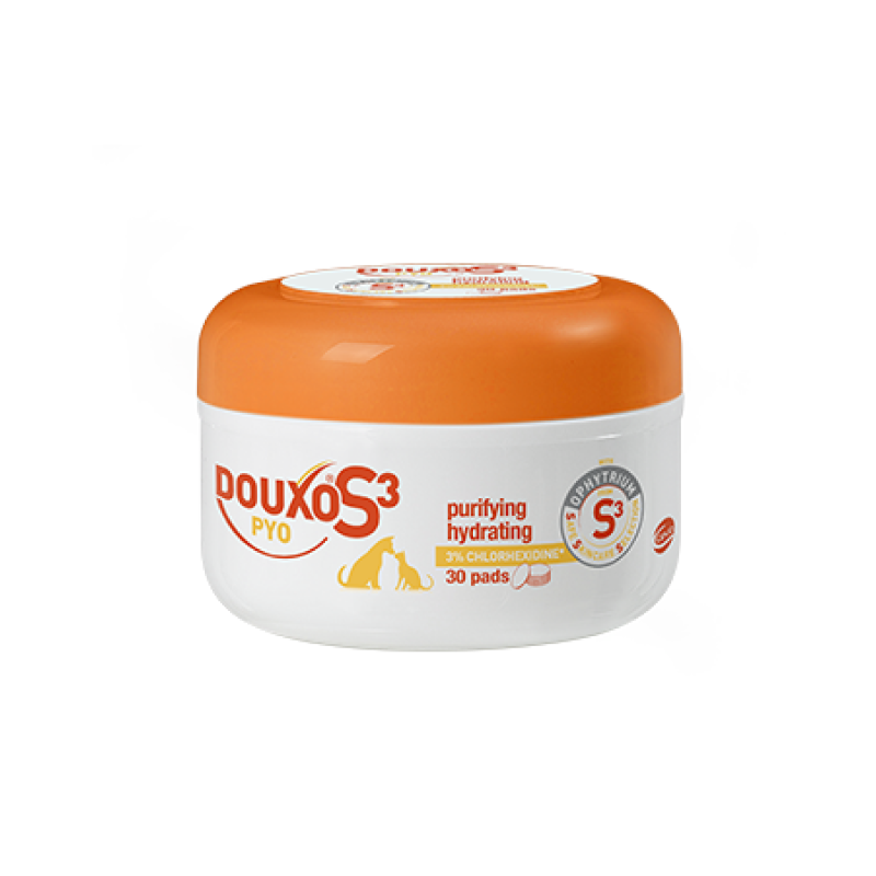 DOUXO® S3 Pyo แผ่นทำความสะอาดสูตรป้องกันผิวหนังติดเชื้อ