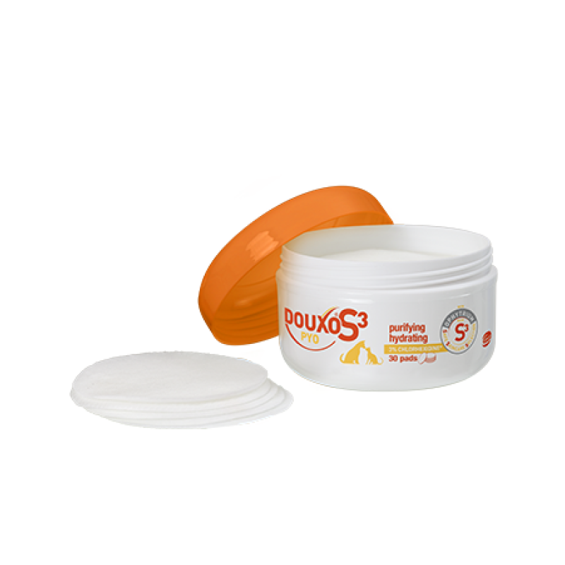 DOUXO® S3 Pyo แผ่นทำความสะอาดสูตรป้องกันผิวหนังติดเชื้อ